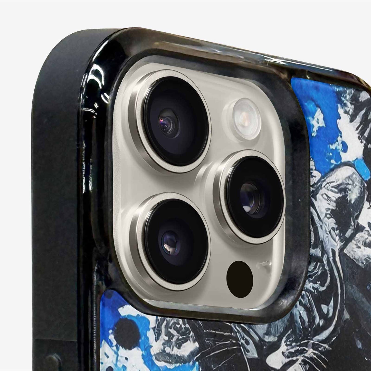 iPhone 16 Pro Case — Animal Print Black Blue Ink Animal, Custom Art Phone Cover