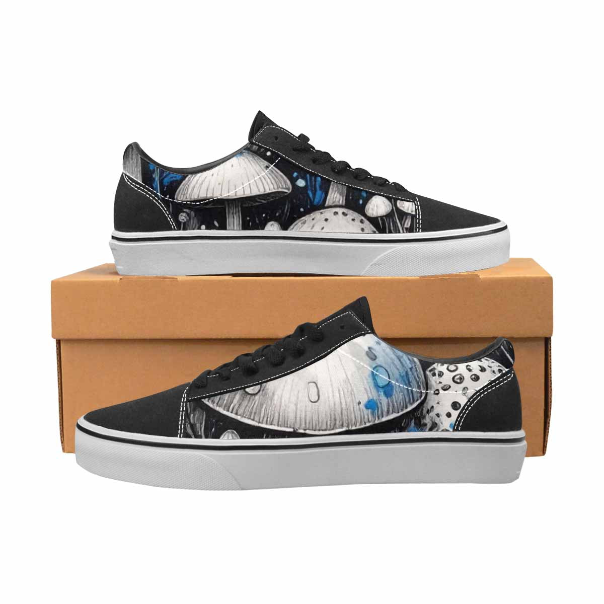 WOMEN'S Mushrooms (general) Lace-Up Canvas Grunge Custom Shoes