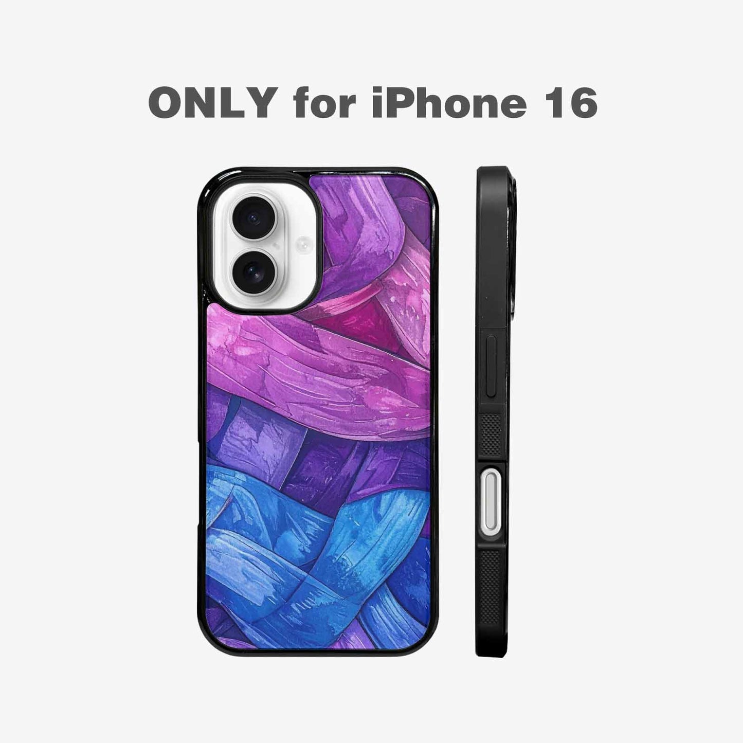 iPhone 16 Case — Bisexual Flag Color Theme Small Rainbow, Custom Designed Case Cover