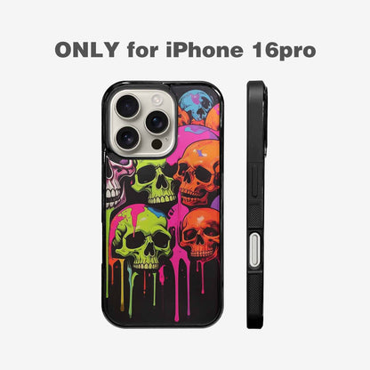 iPhone 16 Pro Case — Vibrant Camo 1000\'s Of Skeletons Neon, Custom Phone Case