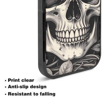 iPhone 15 Plus Case — 20 Skulls Overlapping Seamless Tileable Pattern, Customized Protective Case