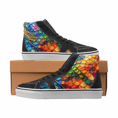 WOMEN'S Reptile Full Color High Top Canvas Bold Print Vivid Custom Streetwear Shoes