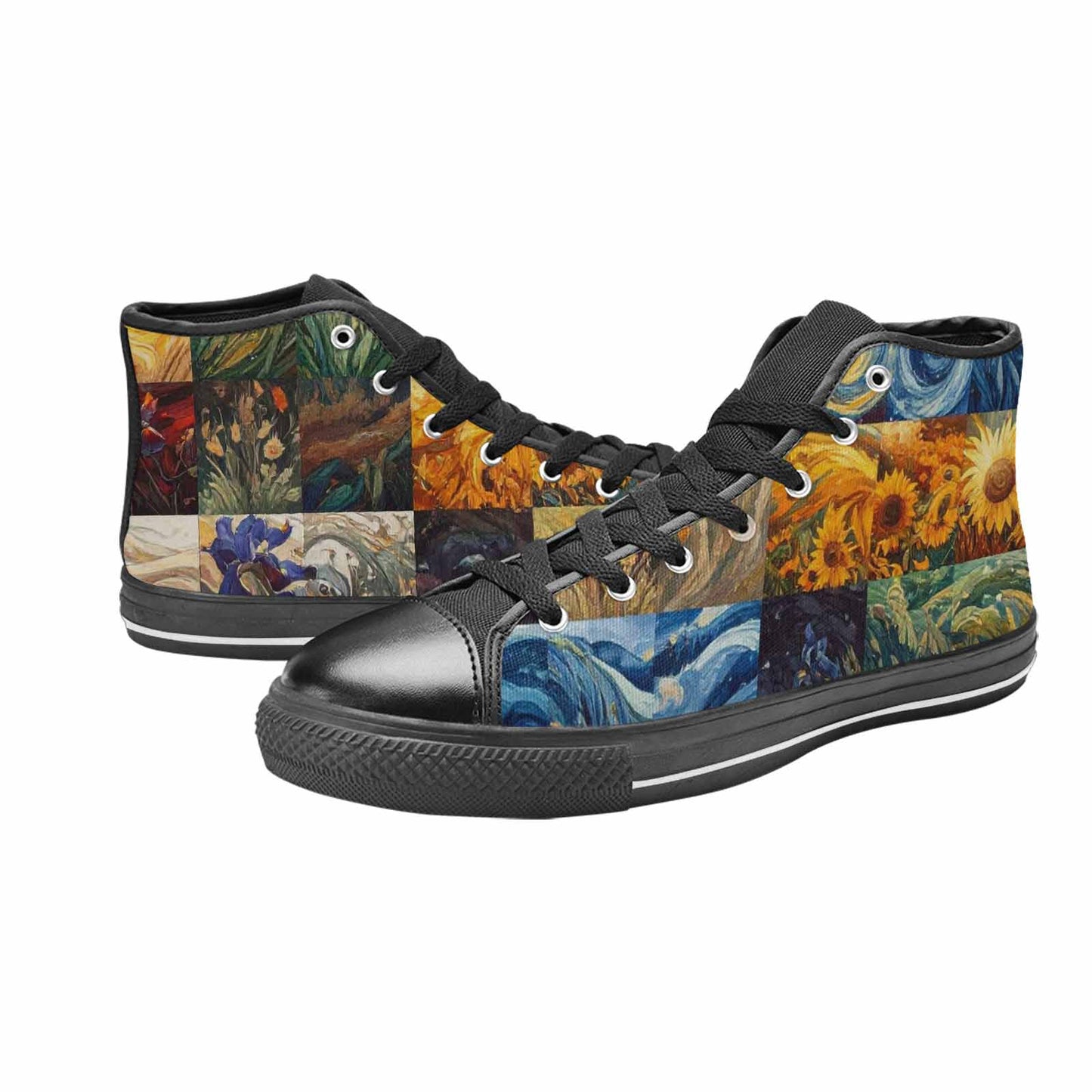 MEN'S Van Gogh-Style Swirl High Top Canvas Grunge Shoes