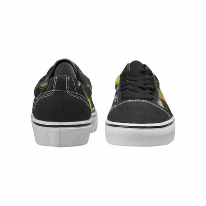 WOMEN'S Skulls Black & Green Ink Canvas One Of A Kind Y2K Sneakers