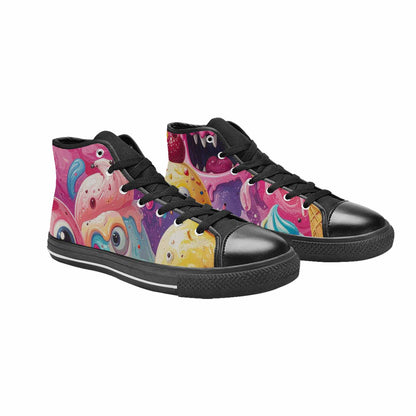 MEN'S Melting Icecream Monster Cherry High Top Canvas Dreamcore Sneakers