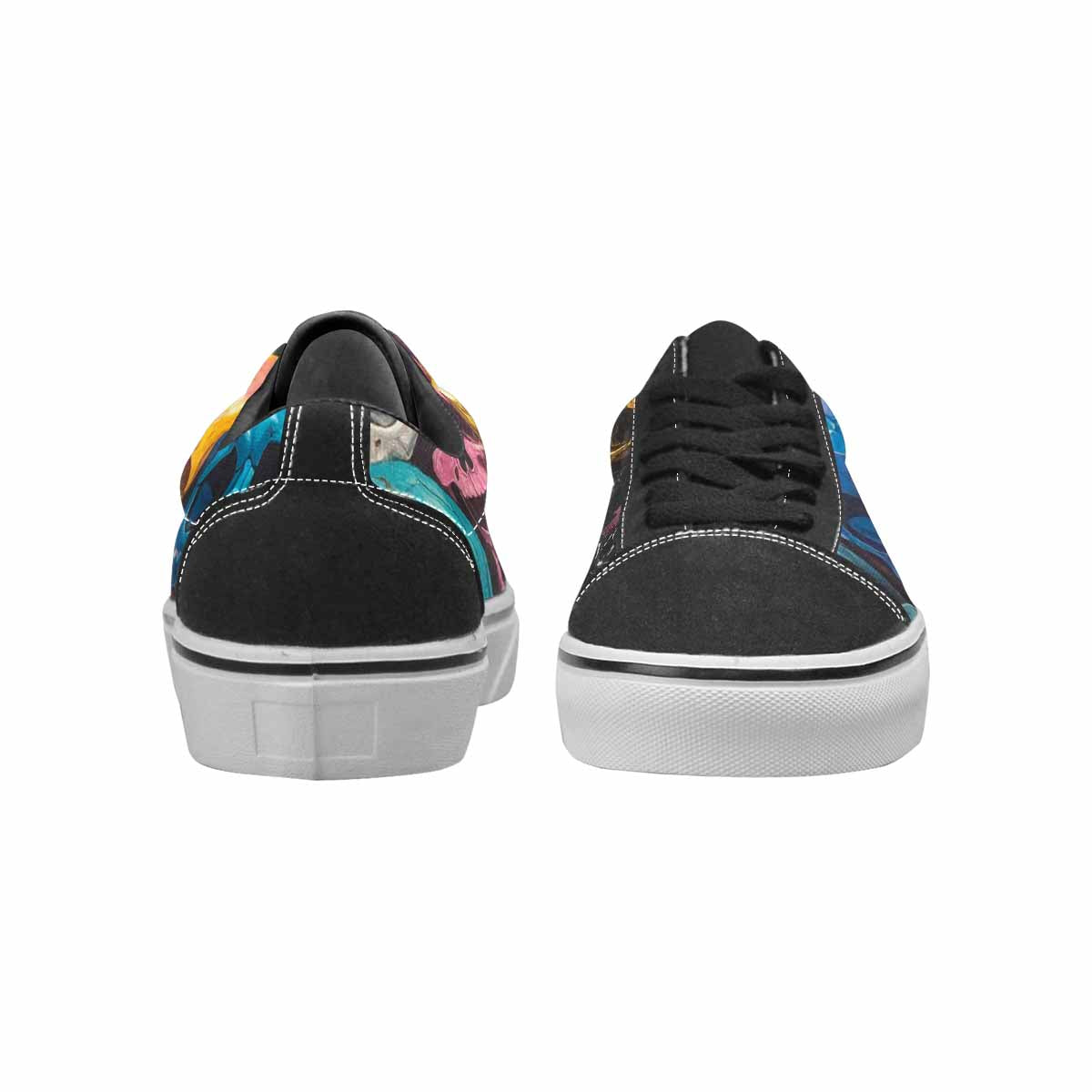 WOMEN'S Skulls  Marble Skulls Lace-Up Canvas Grunge Shoes
