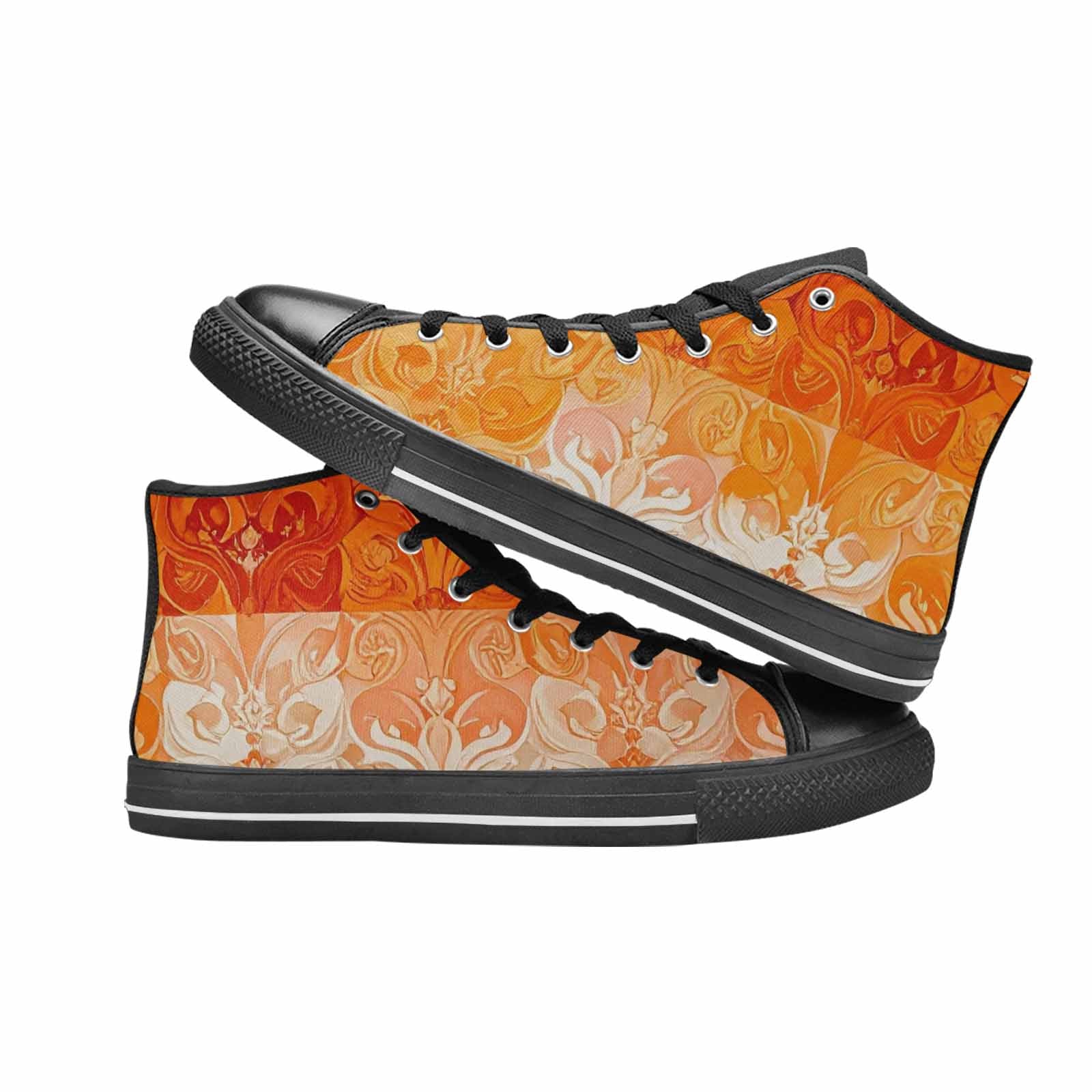 MEN'S Lesbian Flag Color High Top Canvas Grunge Sneakers