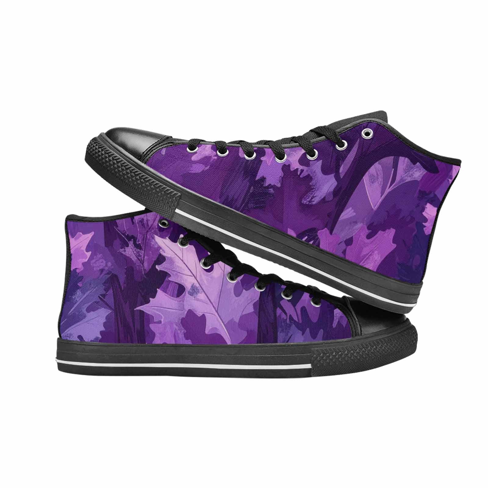 WOMEN'S Military Camouflage Blotch High Top Canvas Wallpaper Art Custom Sneakers