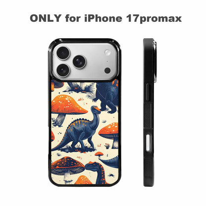 iPhone 17 Pro Max Case — Vintage Dinosaurs Mushroom Retro Vintage, Custom Made Phone Cover