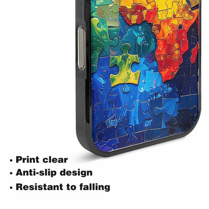 iPhone 15 Pro Max Case — Autism Puzzle Pieces Puzzle Piece Pattern, Custom Print Case Cover