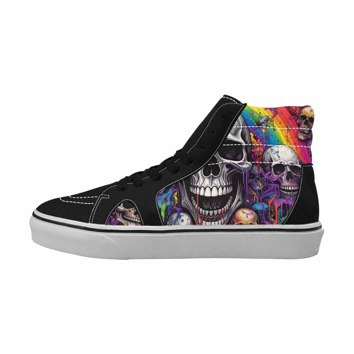 MEN'S Rainbow From Skull S High Top Canvas Grunge Shoes