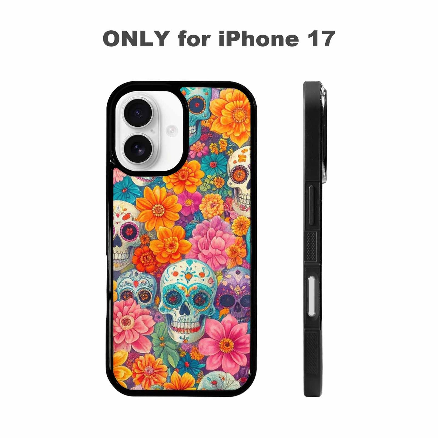 iPhone 17 Case — Ornate Candy Color Skull Gothic Skulls, Custom Art Phone Cover