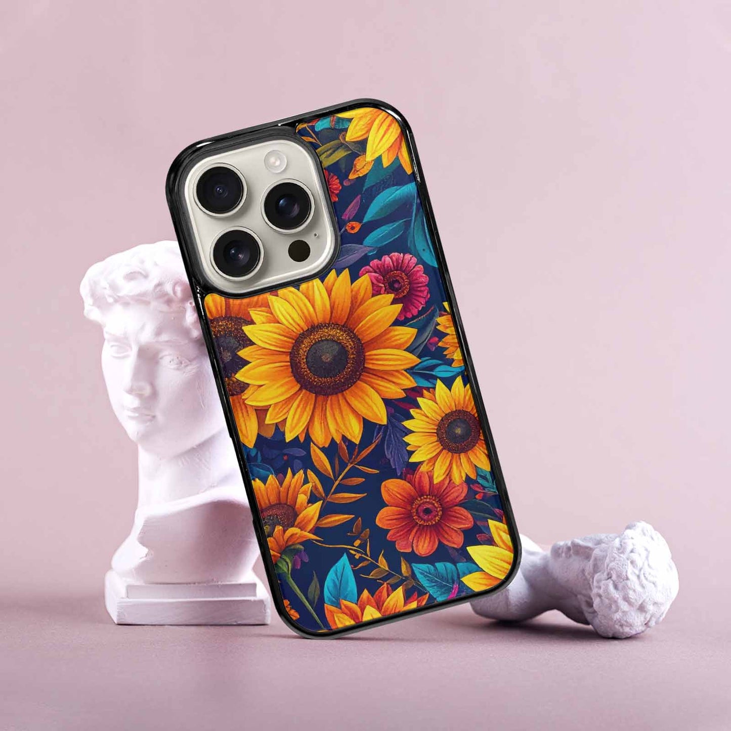 iPhone 16 Pro Case — Sunflower Skulls Print Custom, Custom Phone Case