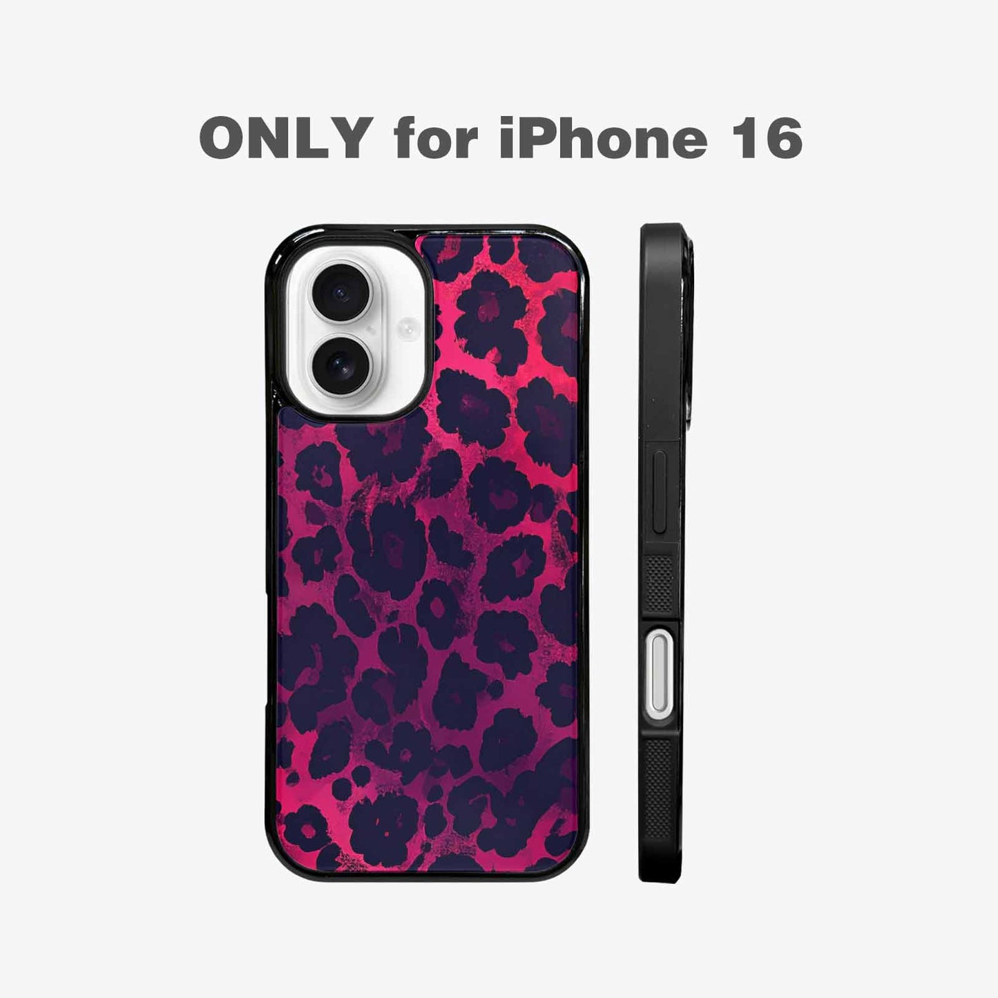 iPhone 16 Case — Leopard Print Dark, Personalized Phone Case