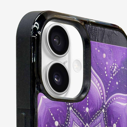 iPhone 16 Plus Case — Purple Mandala Bohemian Print Edge To, Custom Art Phone Cover