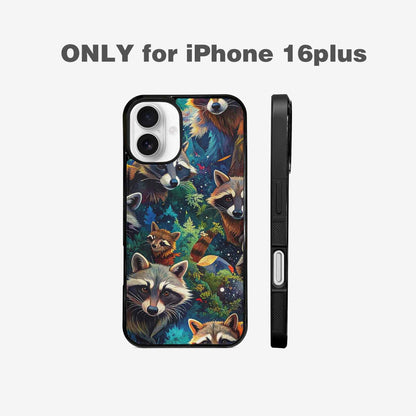 iPhone 16 Plus Case — Raccoon Bandit Raccoon Bandit Pattern Hundreds, Custom Art Phone Cover