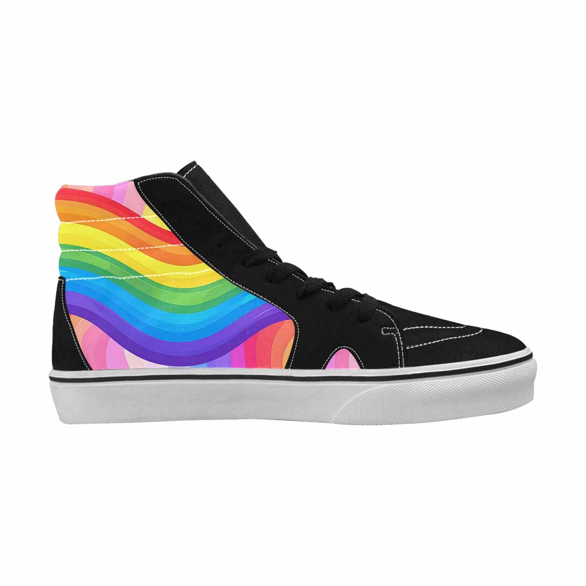 MEN'S Rainbow Pride High Top Canvas Neon Fantasy Sneakers