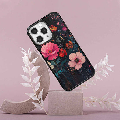 iPhone 15 Pro Max Case — Shadowy Glitch Floral Pattern Hundreds Of, Custom Printed Phone Case