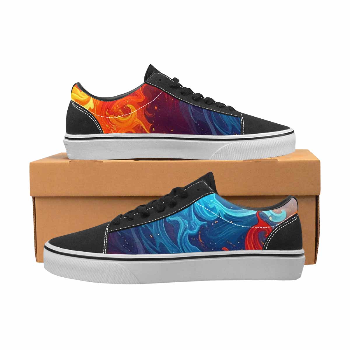 WOMEN'S Fire Flame Canvas Lace-Up Cottagecore Custom Sneakers