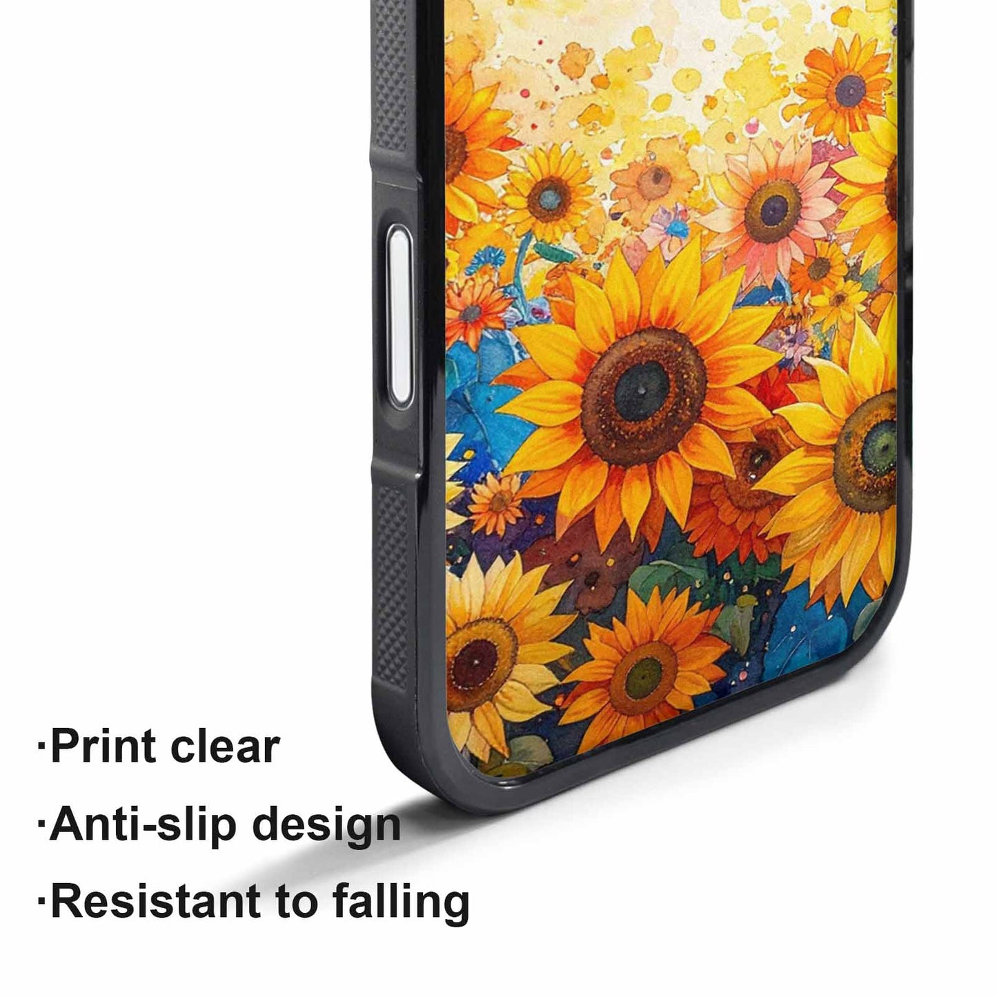 iPhone 17 Pro Max Case — Full Color Vibrant Sunflower Floral, Custom Art Phone Cover