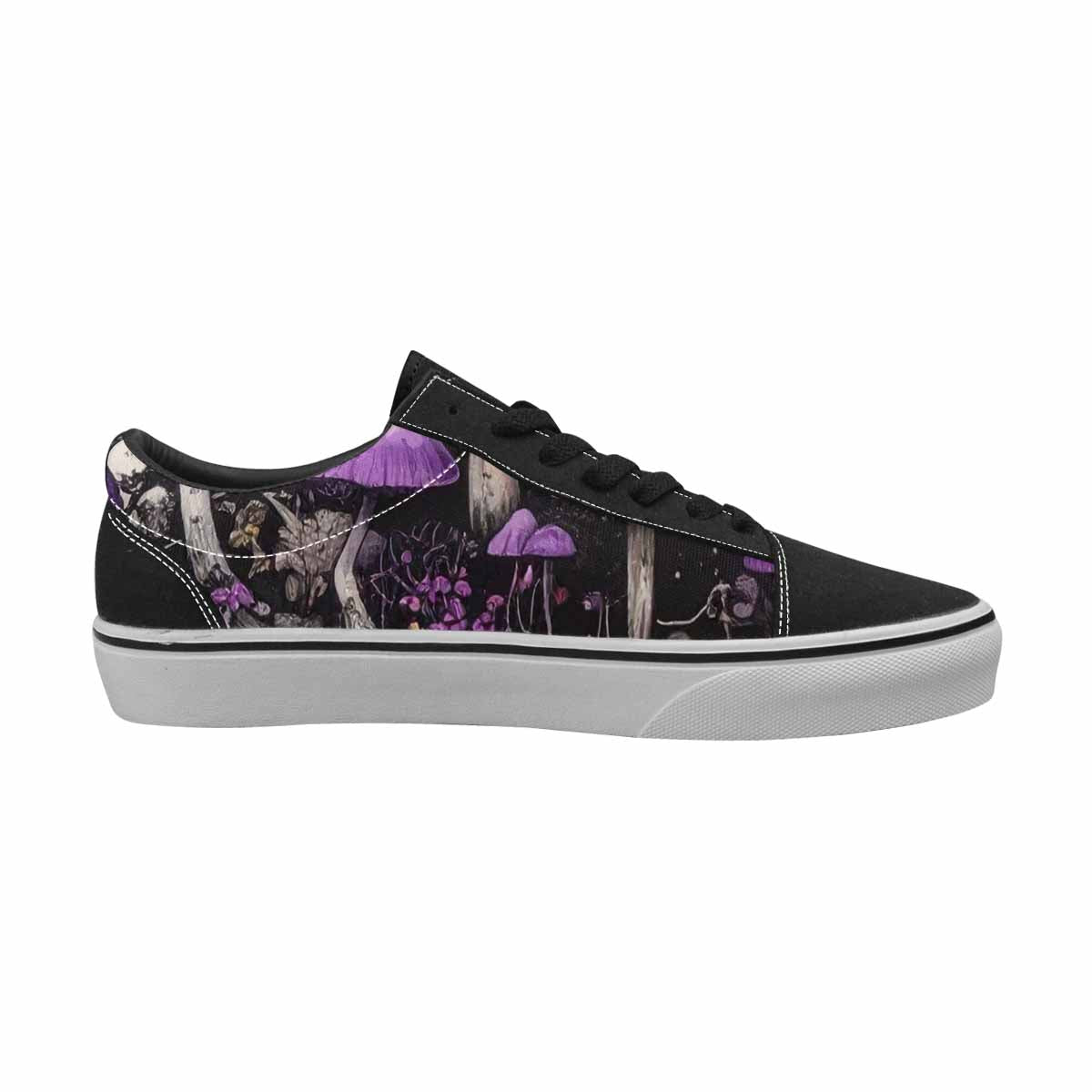 WOMEN'S Rainbow Drip Mushrooms Lace-Up Canvas Dark Academia Custom Sneakers