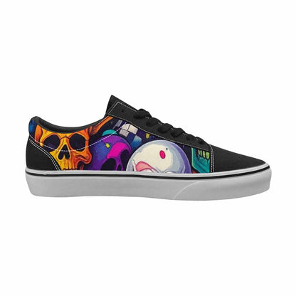 WOMEN'S Skeleton People Face Canvas Lace-Up Cottagecore Custom Sneakers