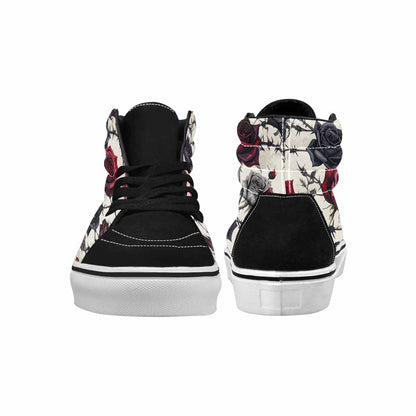 MEN'S Black Gothic Rose High Top Canvas Surreal Sneakers