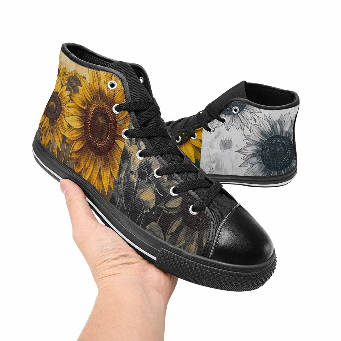 MEN'S Blend Melt Them High Top Canvas Wallpaper Art Custom Shoes