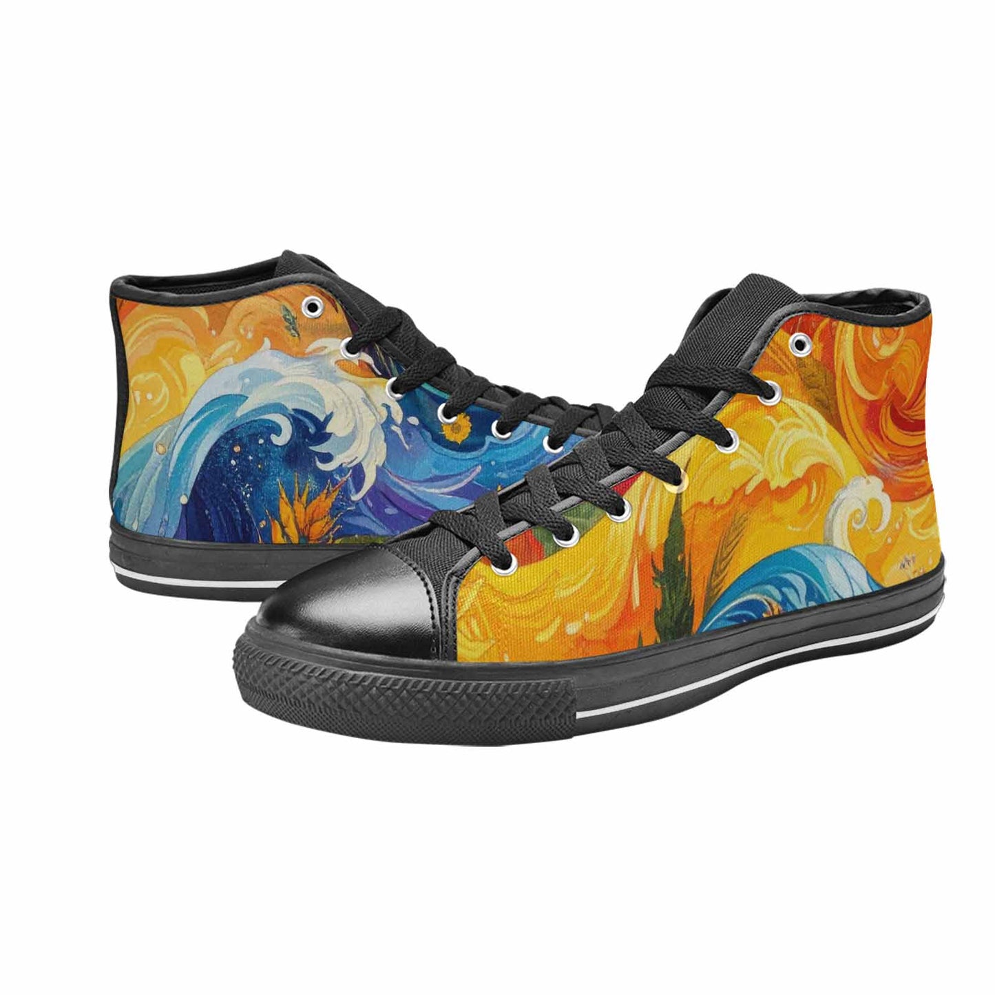 WOMEN'S Blend All Versions High Top Canvas Wallpaper Art Shoes