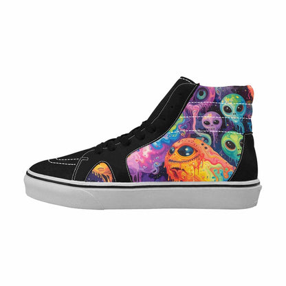 MEN'S Aliens  Tie Dye High Top Canvas Wallpaper Art Custom Sneakers
