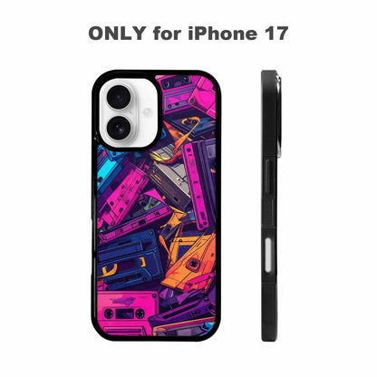 iPhone 17 Case — Retro Cassette Tape Pattern Retro Vintage, Custom Phone Case