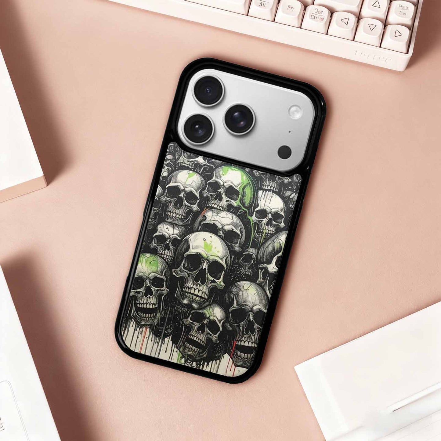 iPhone 17 Pro Case — Rainbow From Skulls Mouth Black Gothic, Custom Art Phone Cover