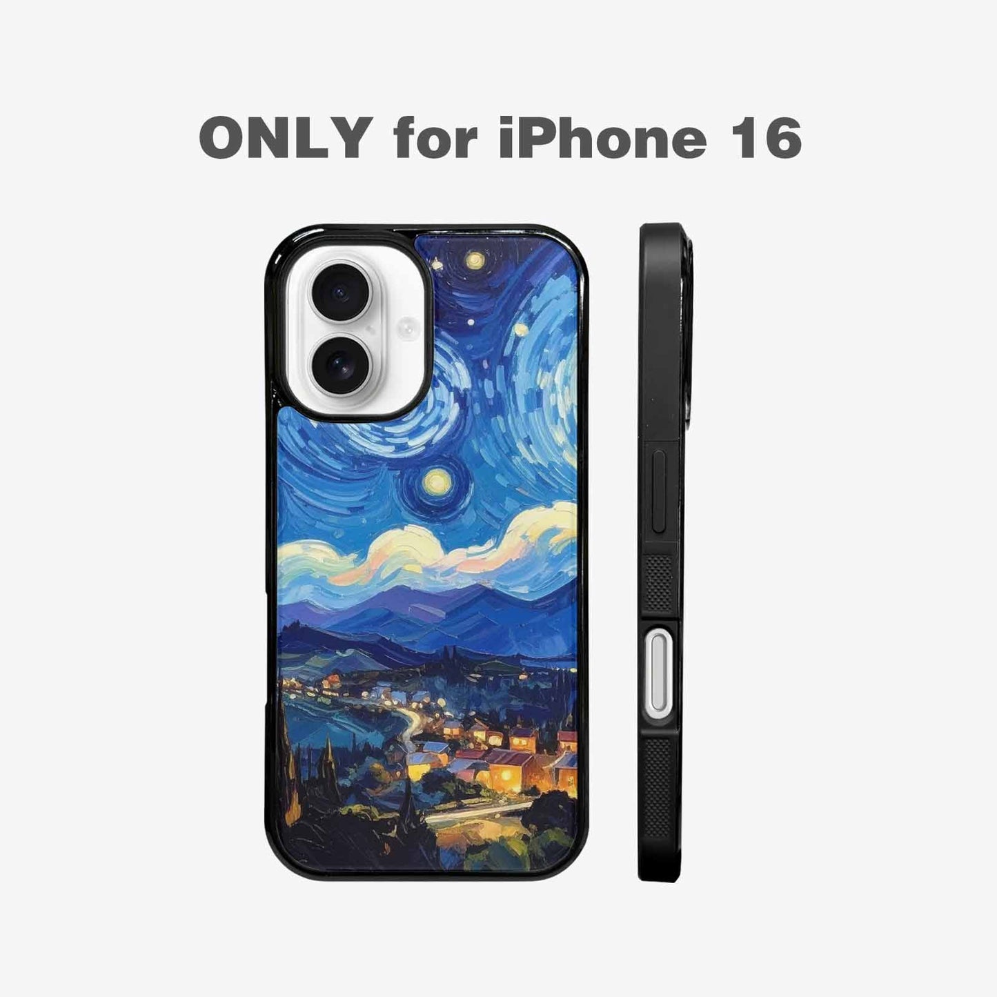 iPhone 16 Case — Starry Night Van Gogh Paint Art, Custom Designed Case Cover