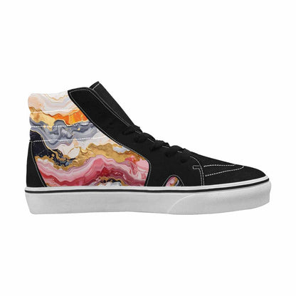 MEN'S Marble Vein High Top Canvas Neon Fantasy Custom Shoes