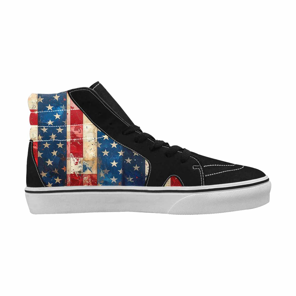 MEN'S American Flag Stars High Top Canvas Wallpaper Art Shoes