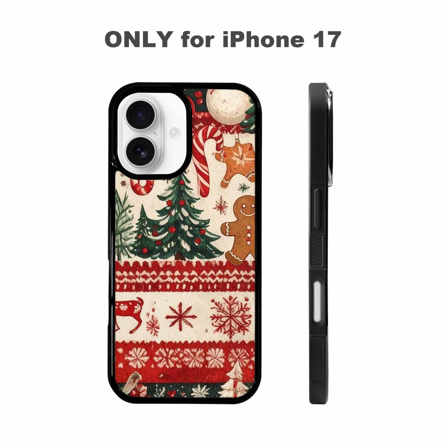 iPhone 17 Case — Small Christmas Holly Snowflake Original Art, Custom Made Phone Cover