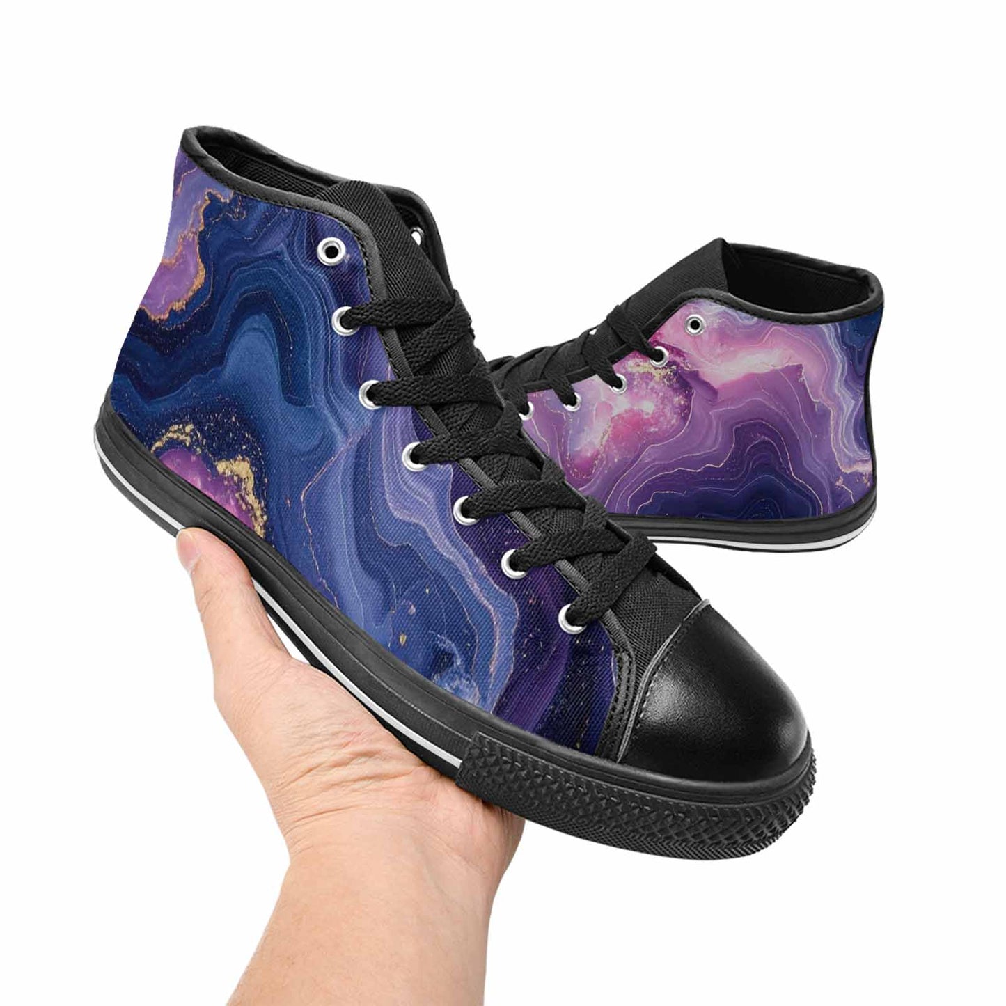 WOMEN'S Marble Galaxy High Top Canvas Wallpaper Art Sneakers