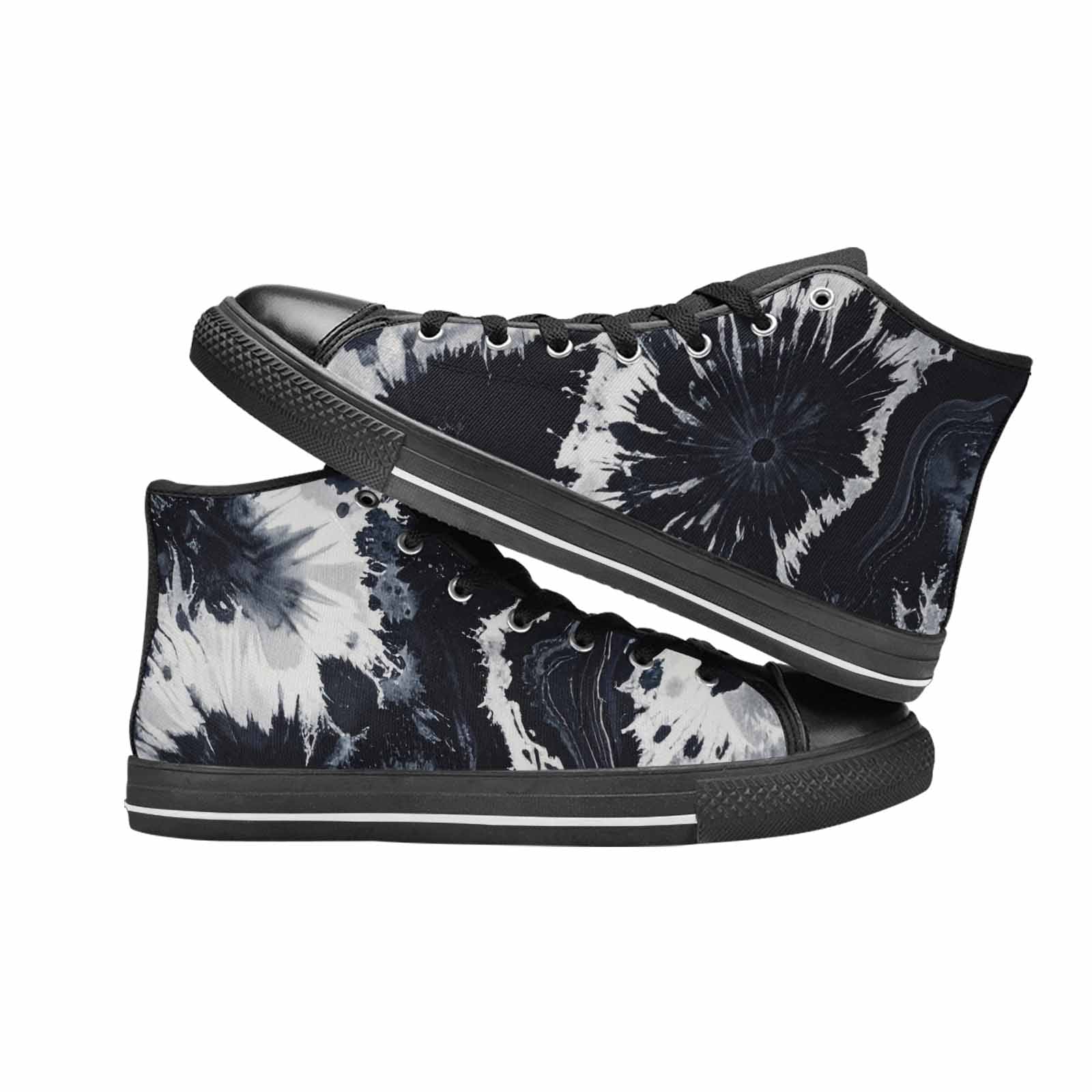 WOMEN'S Black White Animal Print High Top Canvas Dreamcore Custom Shoes