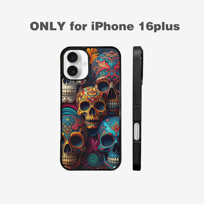 iPhone 16 Plus Case — Skull Waves, Unique Phone Case Design