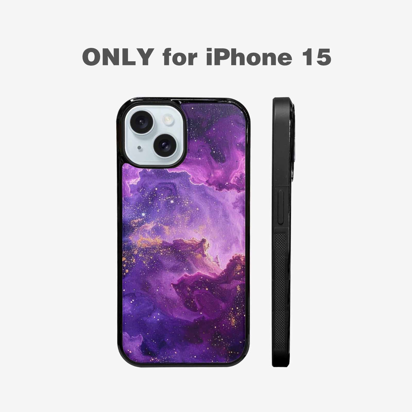 iPhone 15 Case — Purple Color Tones Nebula Texture With, Original Design Phone Case