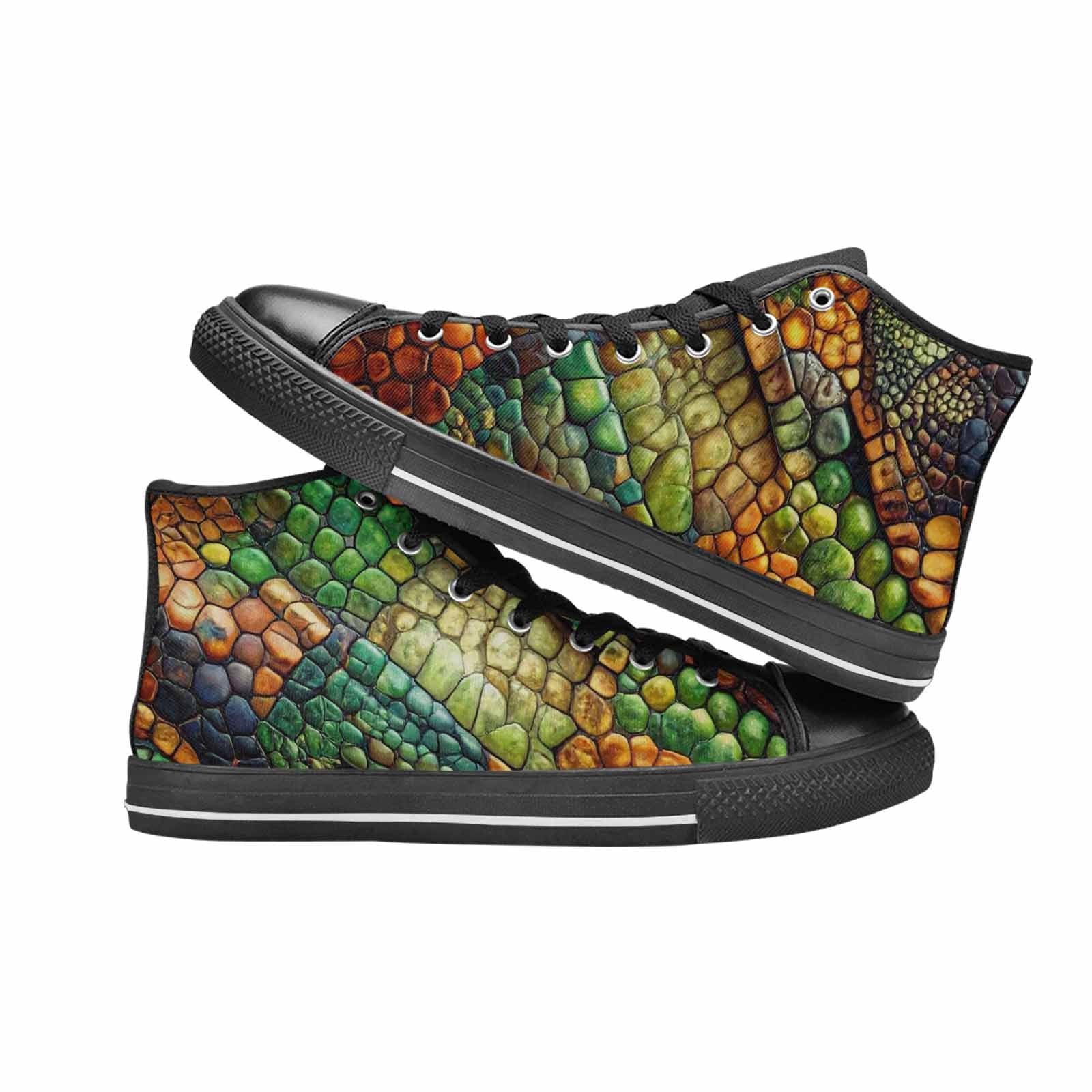 MEN'S Snake Skin Reptile High Top Canvas Dreamcore Custom Shoes