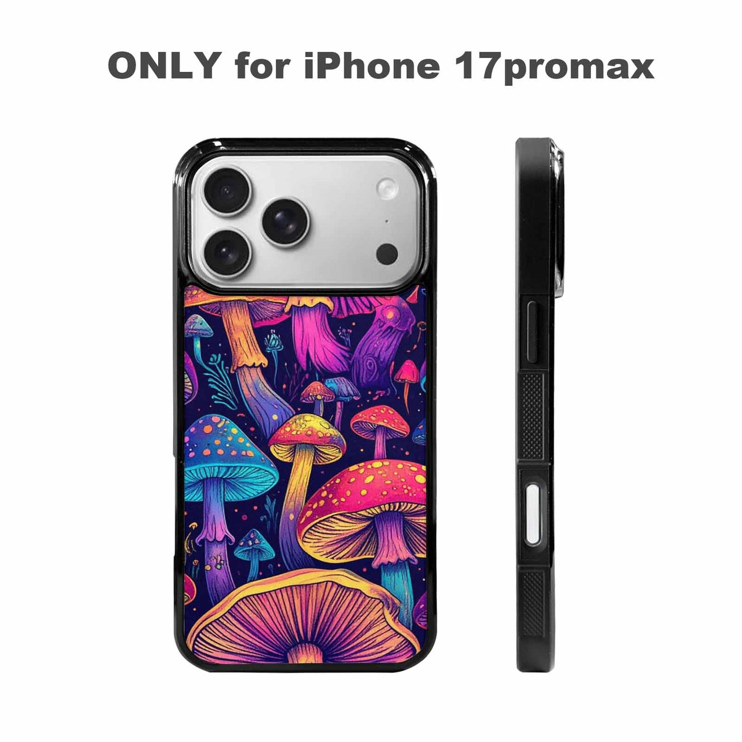 iPhone 17 Pro Max Case — Mushroom Psychedelic Art Seamless Original Art, Custom Print Case Cover