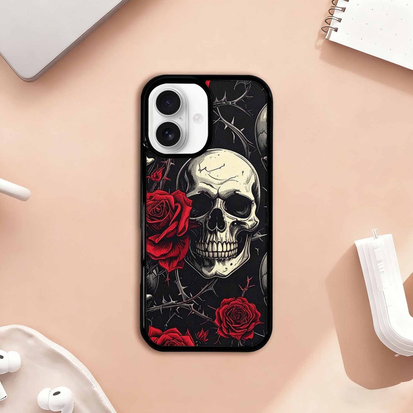 iPhone 17 Case — Ornate Gothic Skulls Roses Custom Gothic, Personalized Phone Case