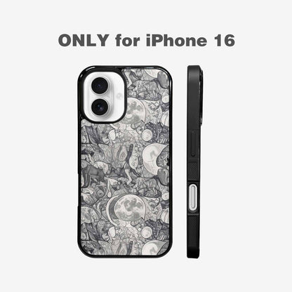 iPhone 16 Case — Wolves Everywhere Collage Overlap Small Wolf, Customized Protective Case