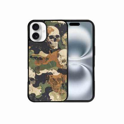 iPhone 16 Plus Case — Military Camo Texture Combined With Distressed, Personalized Phone Case