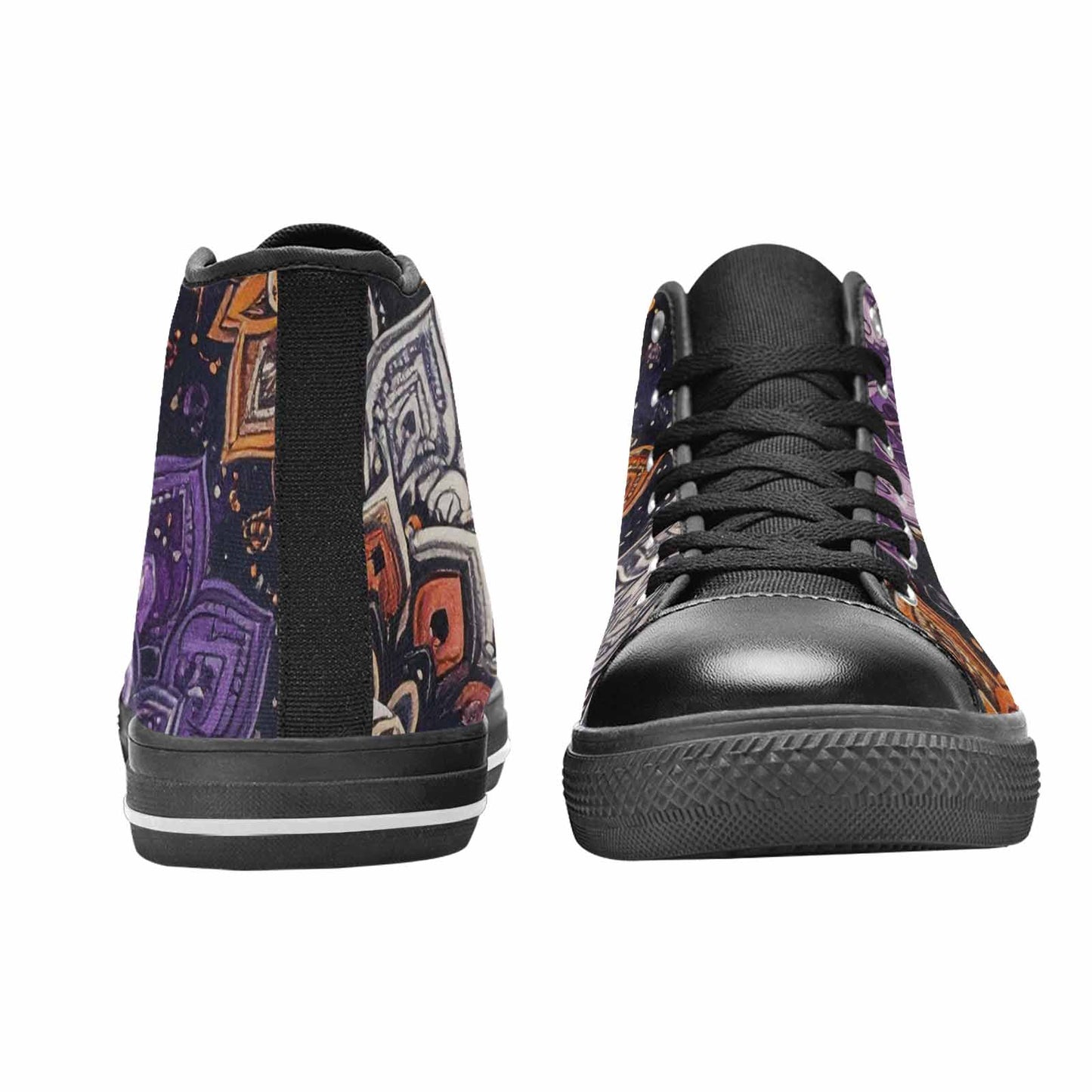 WOMEN'S Mandala High Top Canvas Neon Fantasy Custom Shoes