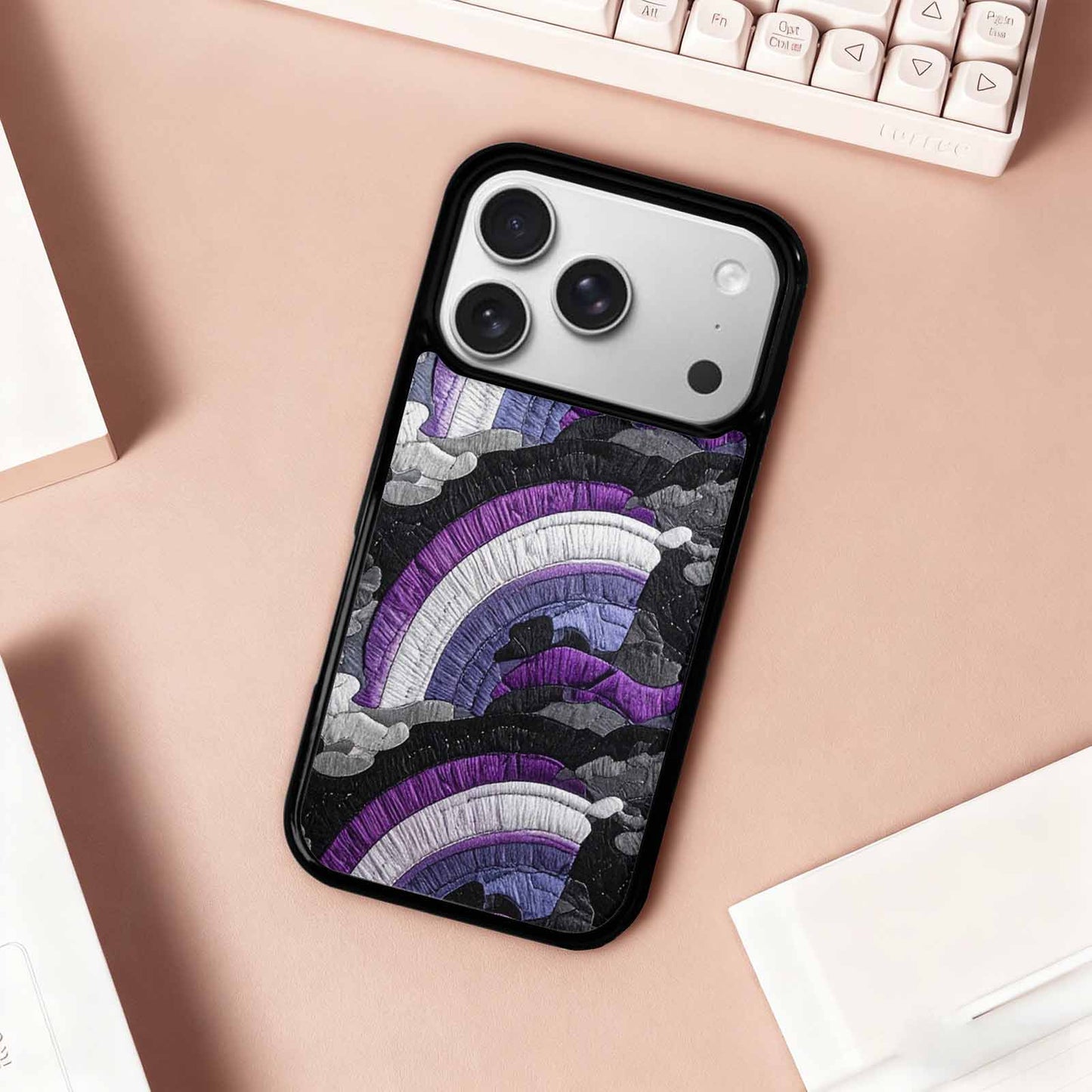 iPhone 17 Pro Case — Vivid Camo Asexual Pride Camo, Custom Printed Phone Case