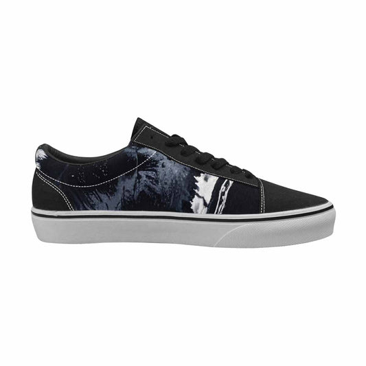 MEN'S Black White Animal Print Canvas Lace-Up Surreal Custom Sneakers