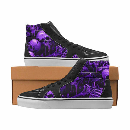 WOMEN'S Skulls High Top Canvas Wearable Art Aesthetic Original Art Sneakers