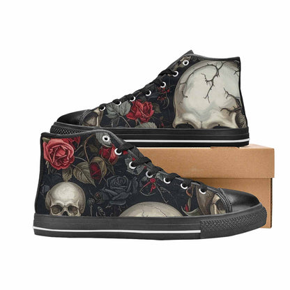 MEN'S Skulls - Roses High Top Canvas Grunge Sneakers